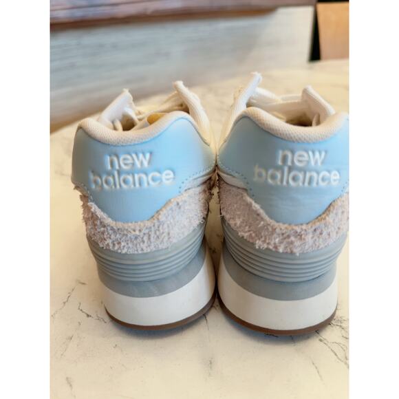 New Balance Women's 574+ Sneakers WL574ZQC | moonbeam/seasalt/l.blue - Picture 9 of 10
